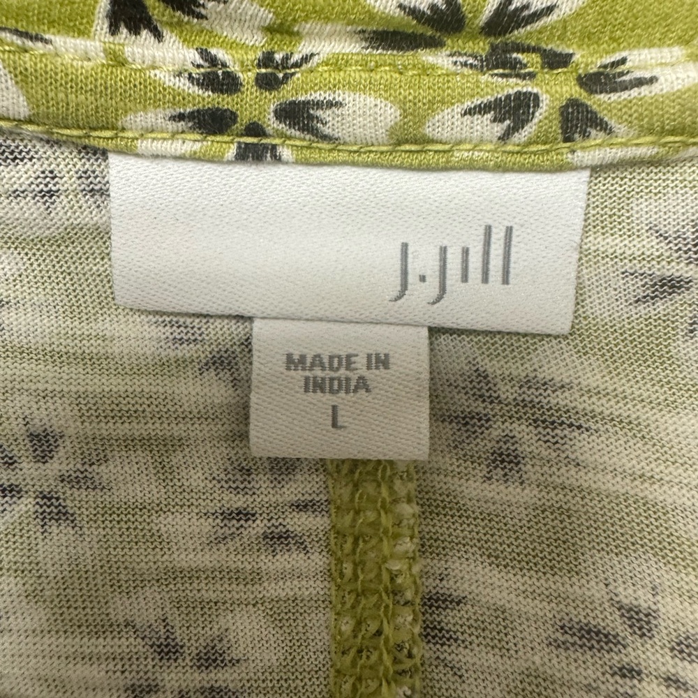 J. Jill Classy Chic Green and Black Floral Long Sleeve Top Size Large - Picture 6 of 6